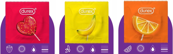 PREZERWATYWY DUREX FRUITY FUN 18 SMAKOWE ZAPACHOWE