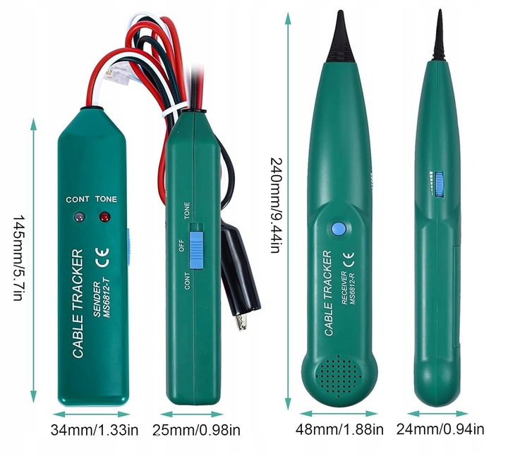 Szukacz Par Przewodów Kabli Sonda Tester MASTECH MS6812R