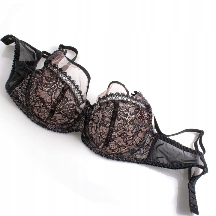 Ava 1396 Stanik BIUSTONOSZ Miękki soft wygodny Koronkowy 95F czarny