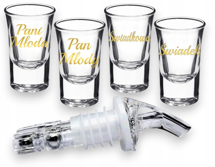 Kieliszki oszukane GRUBE DNO Świadkowa Świadek Pani Pan wesele do wódki