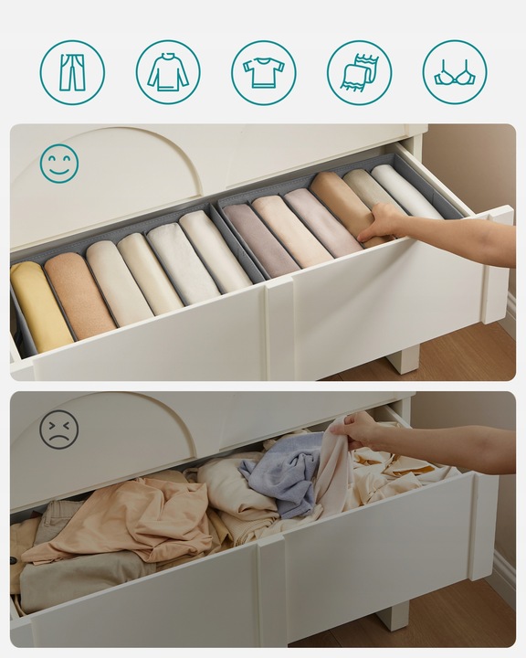 ORGANIZER NA UBRANIA DO SZUFLADY SZAFY GARGEROBY ZESTAW 2szt