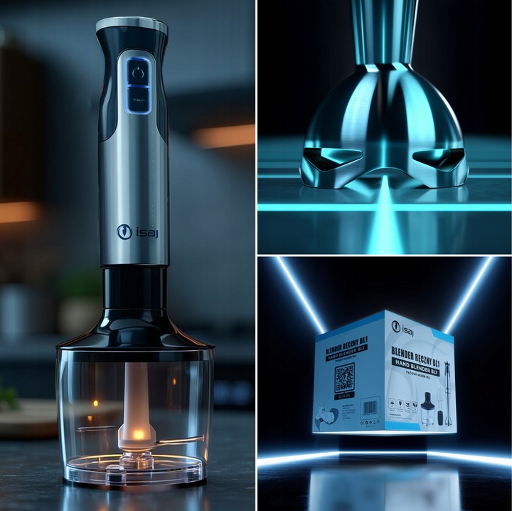 BLENDER RĘCZNY ISAJ BL1 MIKSER WIELOFUNKCYJNY TURBO 1400W OSTRZA