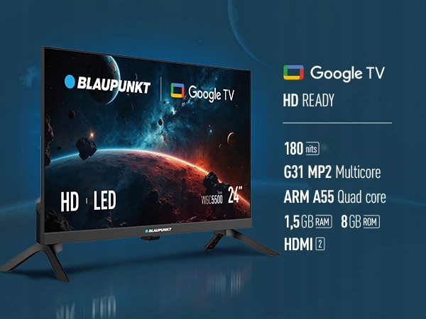 TELEWIZOR BLAUPUNKT 24 CALE LED HD GOOGLE SMART TV DVBT T T2 HDMI