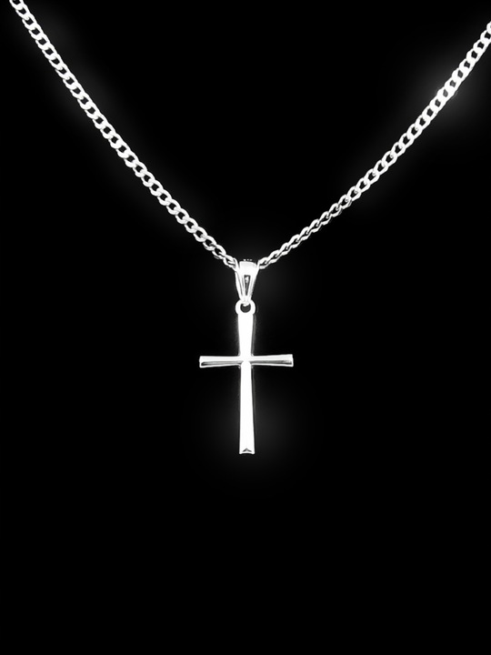 ŁAŃCUSZEK SREBRNY MĘSKI Z KRZYŻYKIEM SREBRO PRÓBY 925 K3/50cm