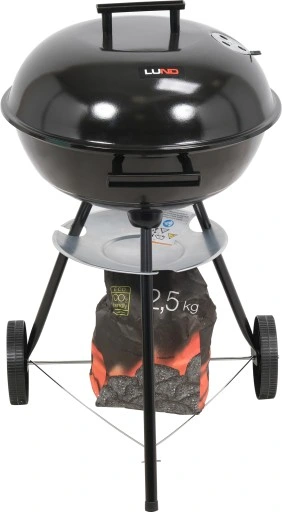 GRILL WĘGLOWY OGRODOWY OKRĄGŁY Z POKRYWĄ POPIELNIK