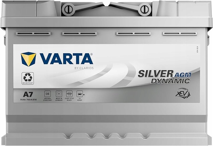 AKUMULATOR SAMOCHODOWY VARTA SILVER AGM E39 START-STOP 70AH 760A A7
