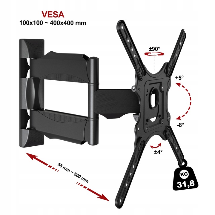 Obrotowy Uchwyt do Telewizora TV LCD LED 32'-55'