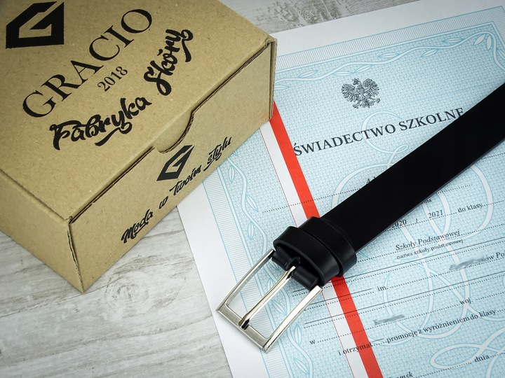 Pasek do spodni dla CHLOPCA komunijny skórzany