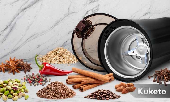 MŁYNEK DO MIELENIA KAWY ELEKTRYCZNY ROZDRABNIACZ ZBÓŻ ORZECHÓW MOCNY