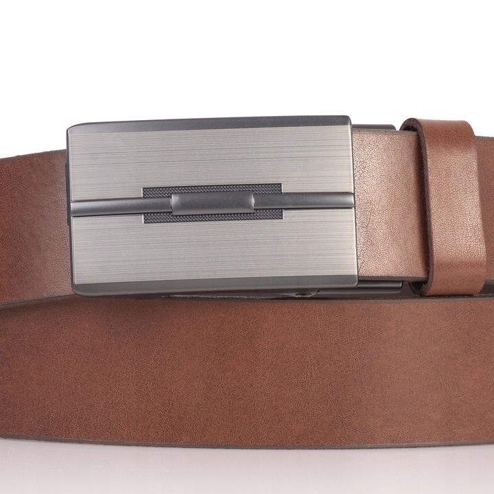 Pasek SKÓRZANY Męski SEPHER Automat BRĄZOWY spodni