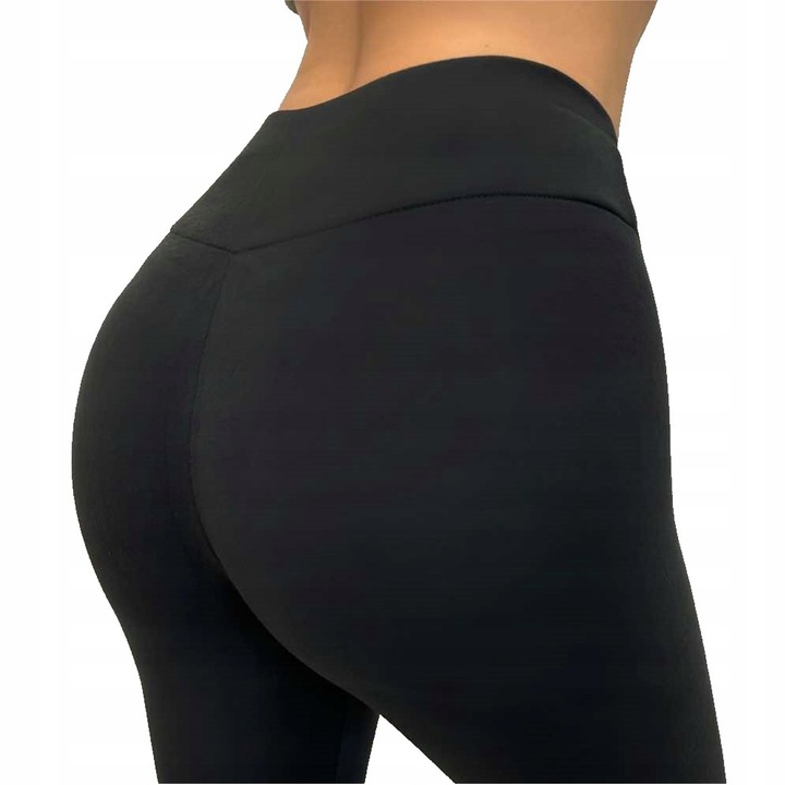 Klasyczne , Wygodne Getry Legginsy z wysokim stanem i szeroką gumką S/M