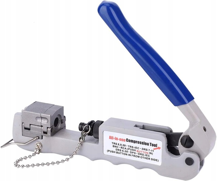 PROFESJONALNA ZACISKARKA KOMPRESYJNA ZŁĄCZ ANTEN TYPU F/BNC/RCA/IEC