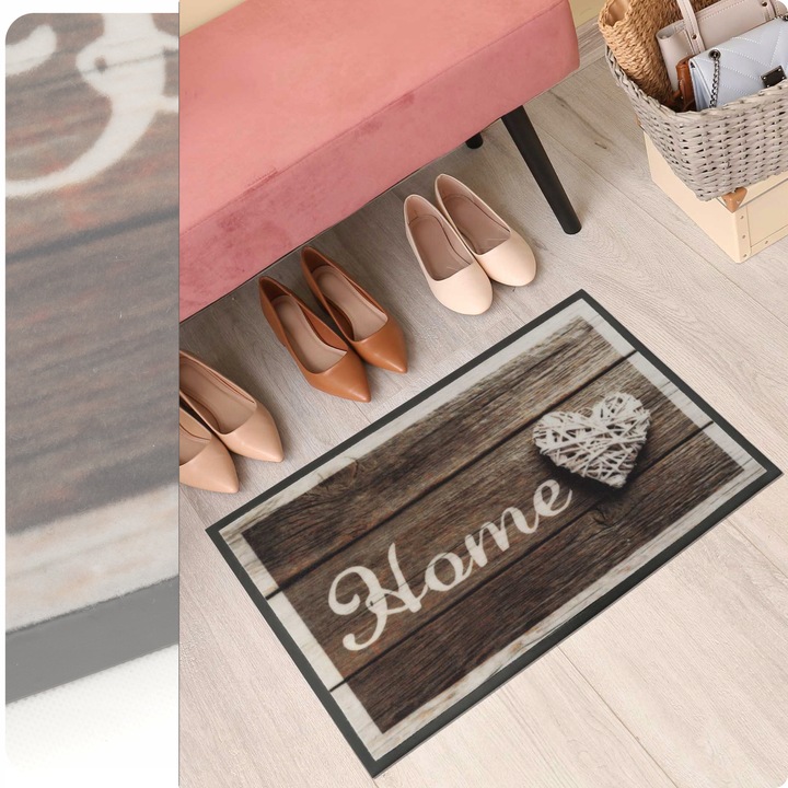 WYCIERACZKA WEJŚCIOWA POD DRZWI z NADRUKIEM HOME 50x80 cm BARDZO SOLIDNA