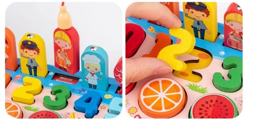 Tablica edukacyjna MONTESSORI rybki, cyfry, owoce