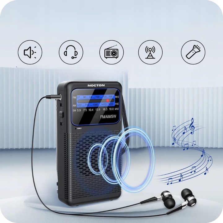 RADIO NA BATERIE MINI FM AM SW LATARKA TURYSTYCZNE KIESZONKOWE