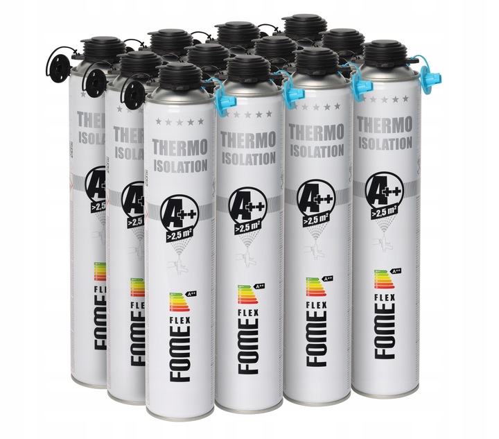 Pianka PUR do ociepleń izolacji + 48 dysz do natrysku 850ml Fome Flex