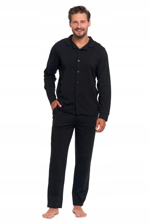 PIŻAMA MĘSKA BAWEŁNIANA ROZPINANA DŁUGI RĘKAW I SPODNIE WYGODNA MORAJ
