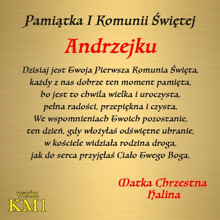 Pamiątka Pierwszej Komunii Świętej Pudełko z Grawerem Dedykacją Na Prezent