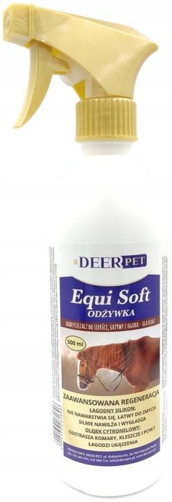 ODŻYWKA NABŁYSZCZACZ SPRAY DO SIERŚCI GRZYWY OGONA EQUI SOFT 500ml