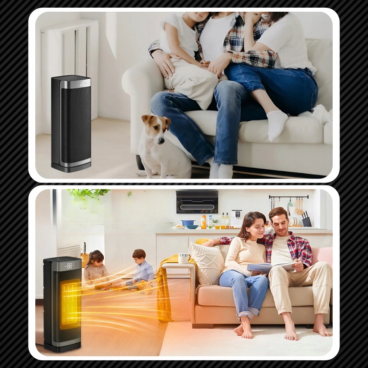 Termowentylator Farelka Cichy 2000W + Timer 4 Tryby Energooszczędny