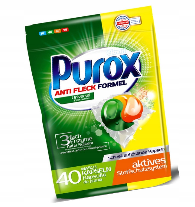 Kapsułki do prania Purox Universal 40 szt. Clovin Anti fleck