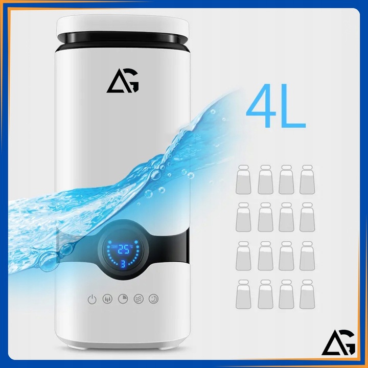 NAWILŻACZ POWIETRZA JONIZATOR AROMATERAPIA DYFUZOR TIMER PILOT I 12x OLEJKI