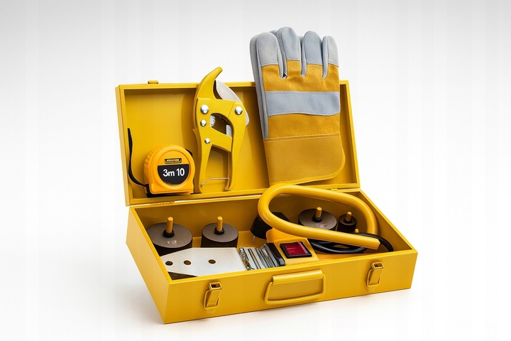 MOCNA ZGRZEWARKA POLIFUZYJNA DO ZGRZEWANIA RUR PP PCV DUŻY ZESTAW 6