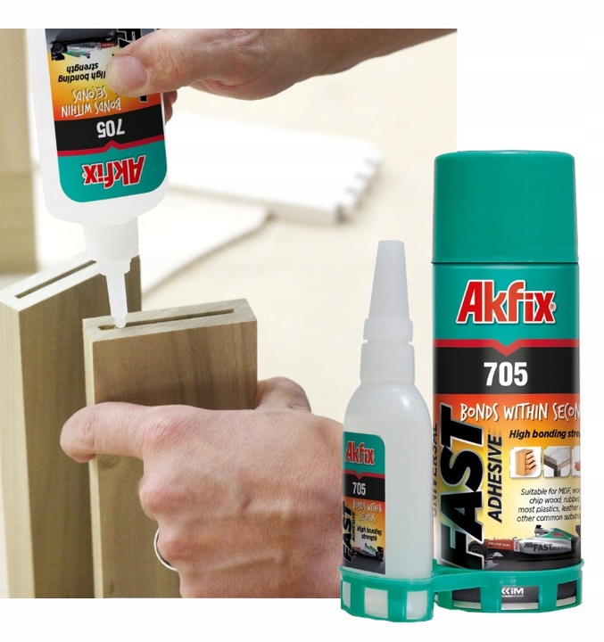 Klej Cyjanoakrylowy z Aktywatorem AKFIX 705 Zestaw 65g + 200ml UNIWERSALNY