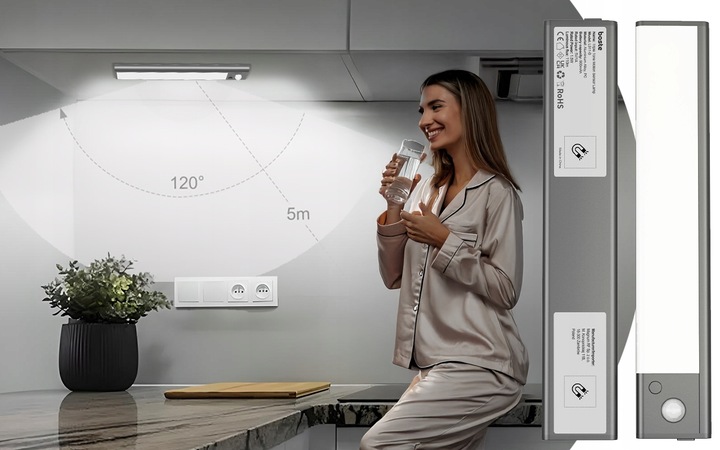 BOSTE LAMPKA LED NOCNA Z CZUJNIKIEM RUCHU I ZMIERZCHU MAGNETYCZNA AUTO