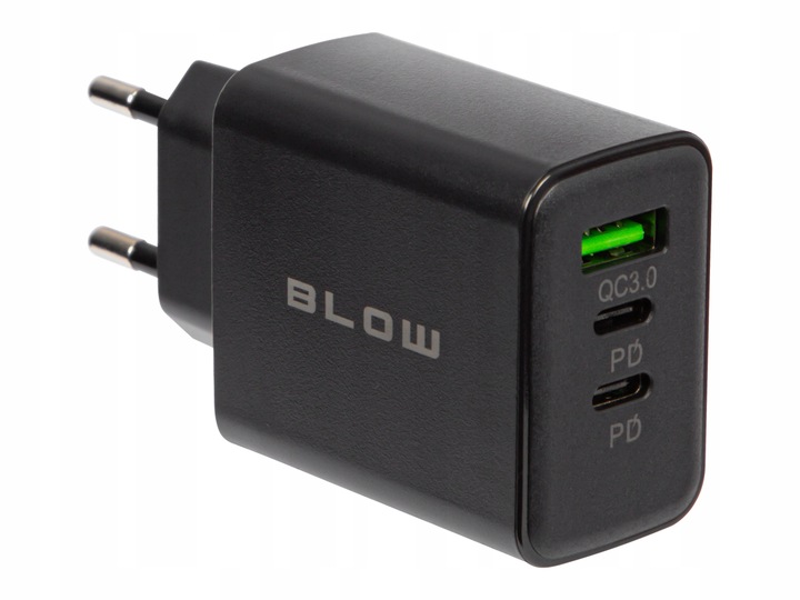 SZYBKA ŁADOWARKA SIECIOWA GNIAZDO USB + 2x USB-C QC PD 40W UNIWERSALNA