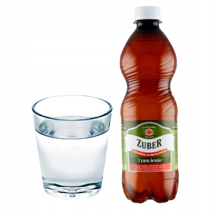 ZUBER NATURALNA WODA LECZNICZA TRAWIENIE 0,5 l x 24 BUTELKI 2 ZGRZEWKI