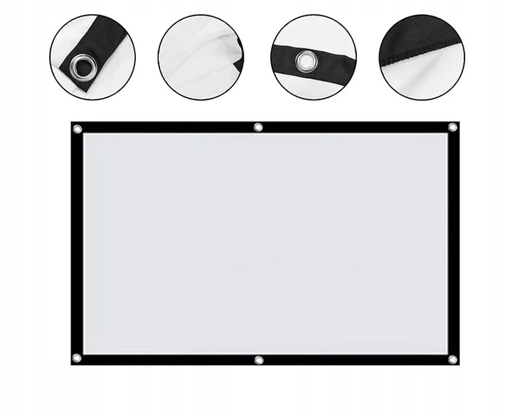 EKRAN PROJEKCYJNY do projektora Rzutnika Przenośny Zwijany 16:9 120 Cali