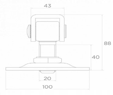 Zawias Do Bramy Regulowany M20 100x100x4 OCYNK Z Szyldem 4 SZT