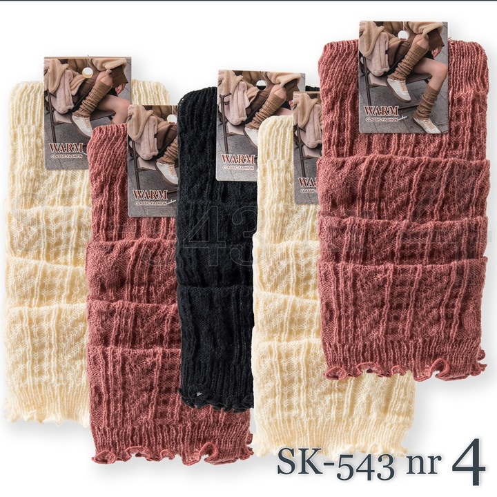 5x Ocieplacze damskie z angory prążkowane Wełniane getry zimowe CIEPŁE