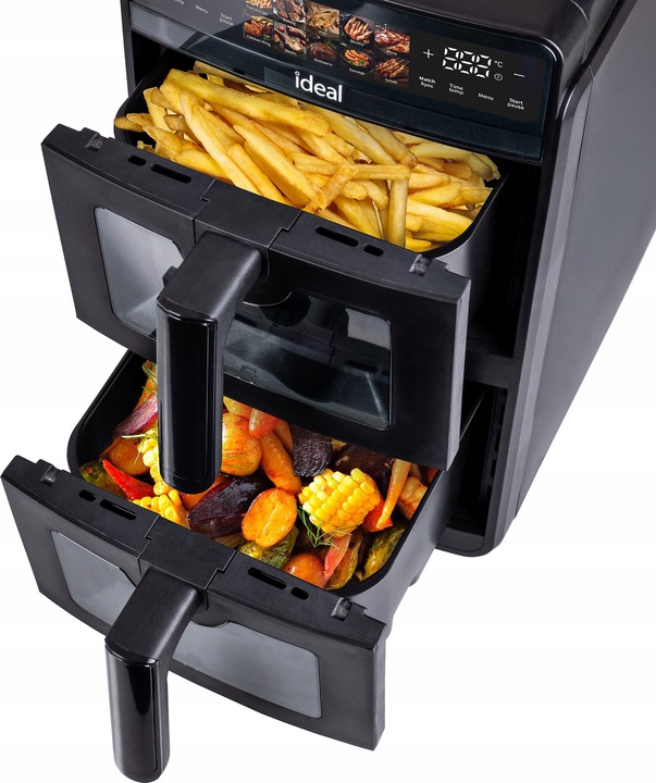 FRYTKOWNICA BEZTŁUSZCZOWA AIR FRYER IDEAL PODWÓJNA 10L DWUKOMOROWA