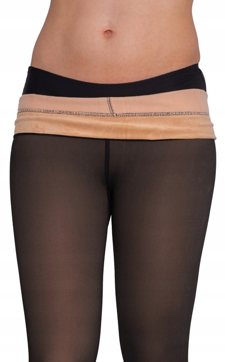 Ciepłe Rajstopy Grube Damskie Ocieplane Matowe Gładkie Zimowe Rajtuzy L/XL