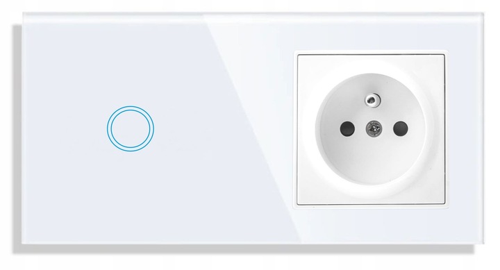 GNIAZDO GNIAZDKO SZKLANE Z BOLCEM Z WŁĄCZNIKIEM POJEDYNCZYM BIAŁE