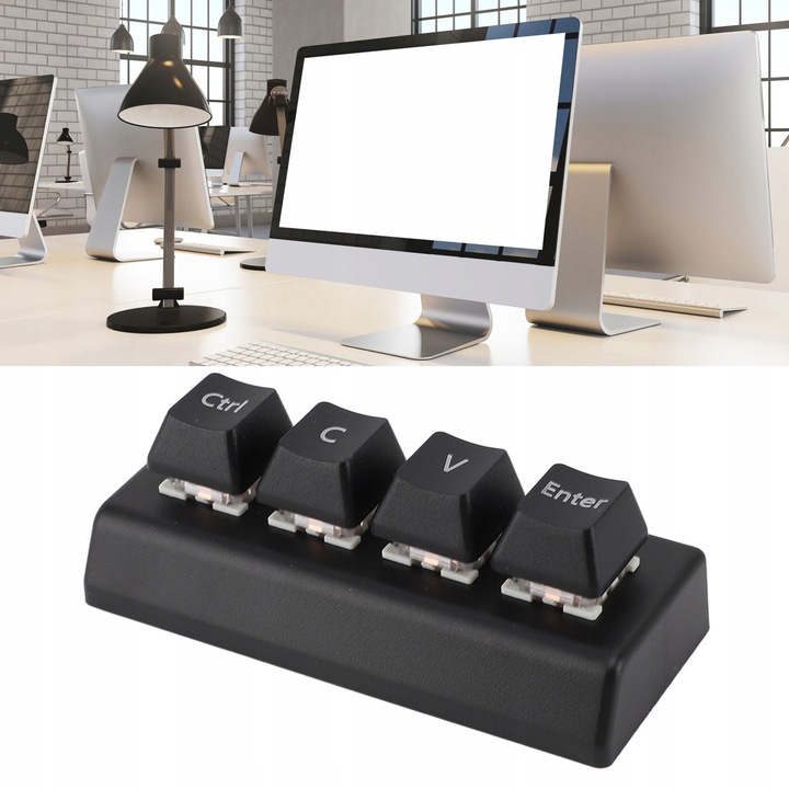 PROGRAMOWALNA KLAWIATURA MECHANICZNA USB 4 KLAWISZE MINI