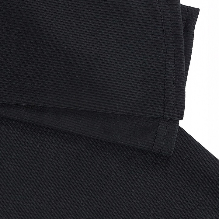 LEGGINSY BAMBUSOWE PRĄŻKOWANE DŁUGIE WYSOKI STAN getry CZARNE KRYJĄCE - S/M