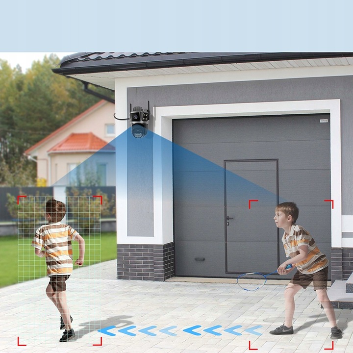 PODWÓJNA KAMERA 2X5MP 5GHz ZOOM ZEWNĘTRZNA OBROTOWA IP WIFI ALARM DETEKCJA