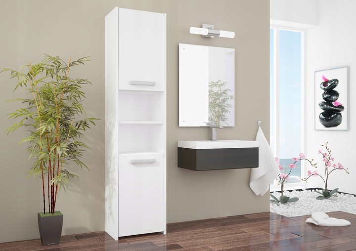 Nowoczesna SZAFKA ŁAZIENKOWA SŁUPEK 40CM BIAŁA Ł-1