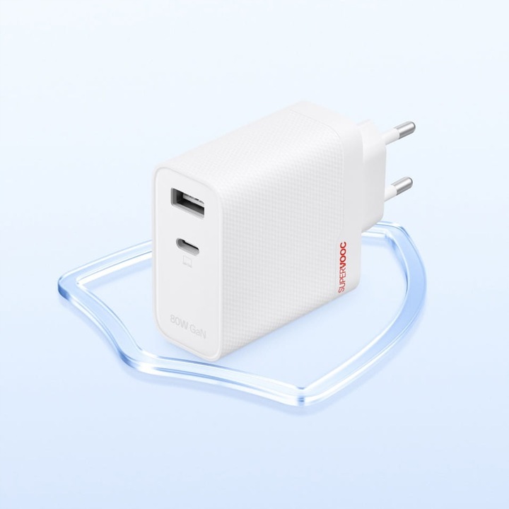 Ładowarka USB-A/USB-C OnePlus, 80W SuperVOOC + kabel 1m, oryginalna, szybka