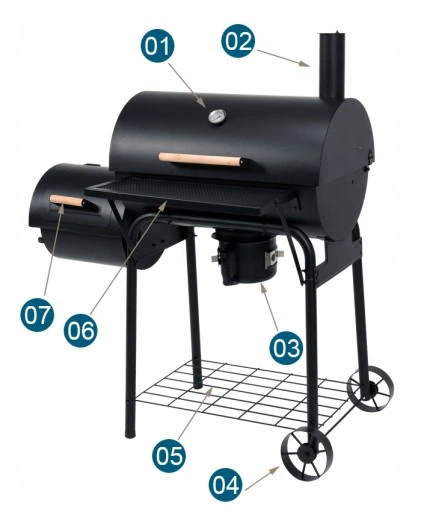 GRILL WĘGLOWY OGRODOWY WĘDZARNIA XXL RUSZT LUND