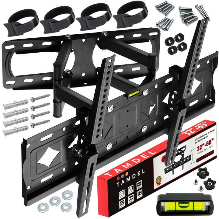 UCHWYT DO TELEWIZORA 32-85 CALI obrotowy EXTRA MOCNY DO 45KG wieszak TV hak