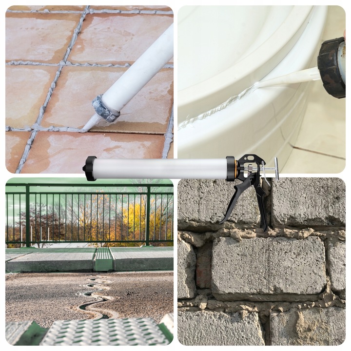 Pistolet do mas Wyciskacz 600ml silikonów klejów MOCNY WYTRZYMAŁY