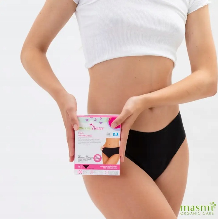 Majtki menstruacyjne ekologiczne Masmi CLASSIC L 100% bawełna gw.100 prań