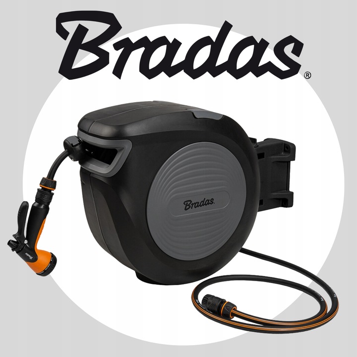 BĘBEN ZWIJACZ NA WĄŻ OGRODOWY AUTOMATYCZNY ZWIJACZ + 20M WĘŻA BLACK LINE