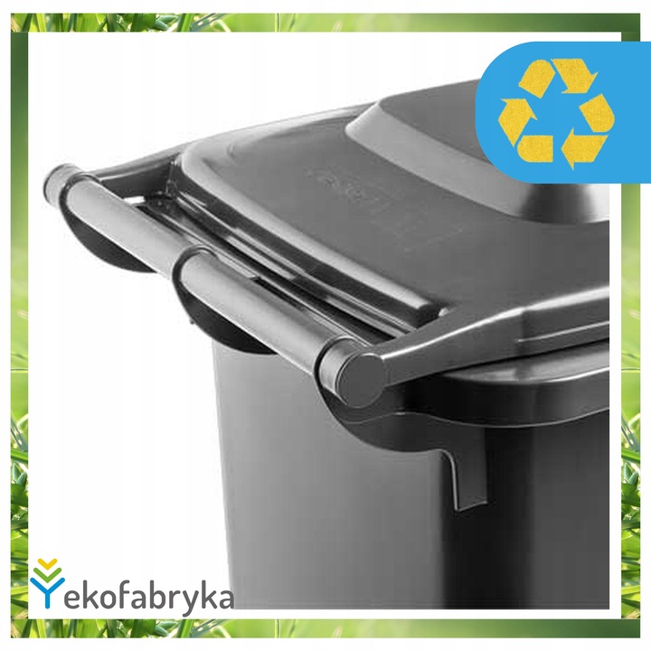 Pojemnik na śmieci 240l odpad ZMIESZANE Kosz WEBER Najwyższa Jakość CZARNY