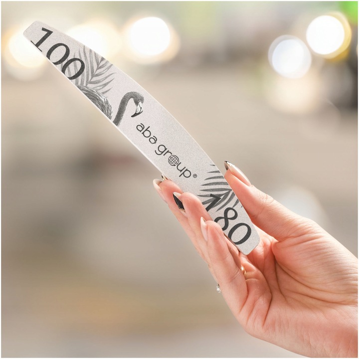 Aba Group Pilniki do Paznokci Półksiężyc Łódka 100/180 Slim Zestaw 100