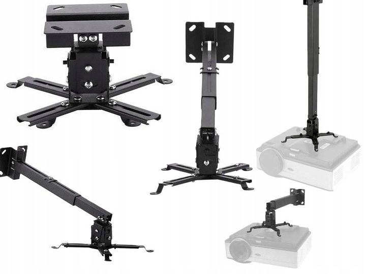 UCHWYT WIESZAK DO PROJEKTORA RZUTNIKA 3W1 SUFITOWY ŚCIENNY TELESKOPOWY